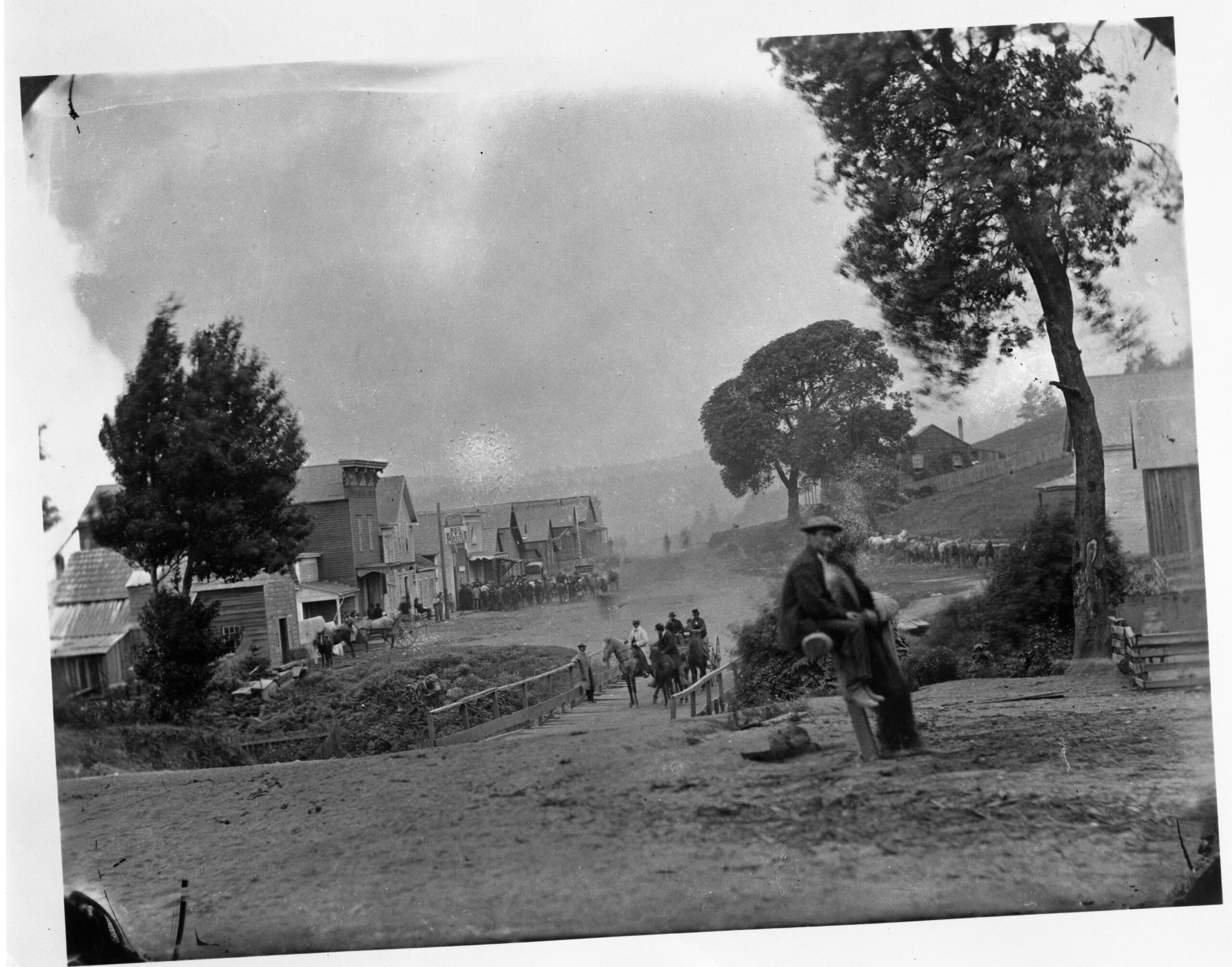 Sow's Ear B&W photo circa 1880 from the Rohnerville Bridge