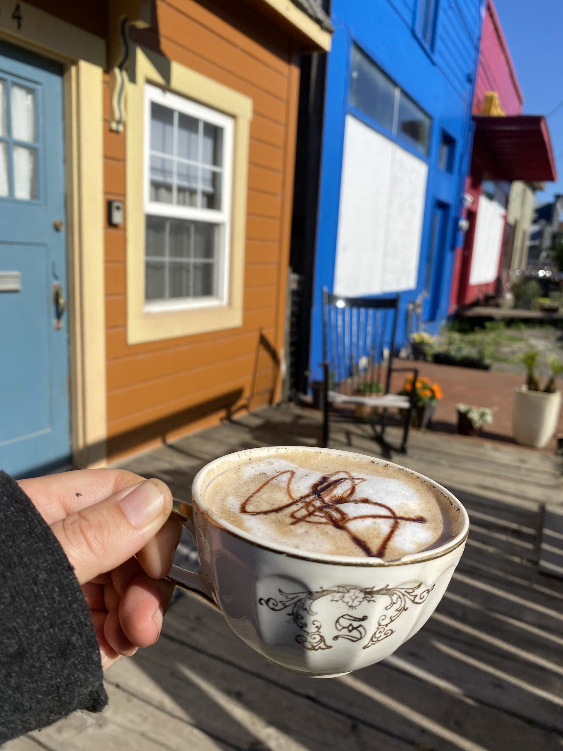 Creekside Cabin at the Sow's Ear - Front Deck & Cappuccino